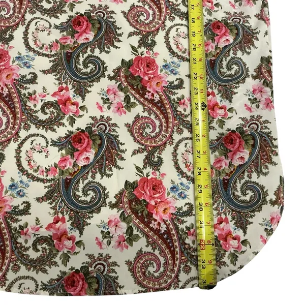 Vintage 90s gold label Victoria’s Secret floral paisley print robe scalloped hem - Image 8