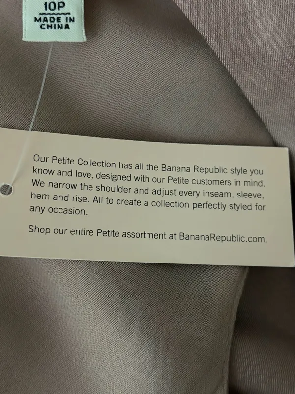 BANANA REPUBLIC NWT Mauve Linen-Blend Sleeveless Surplice Pleated Dress Size 10P - Image 10