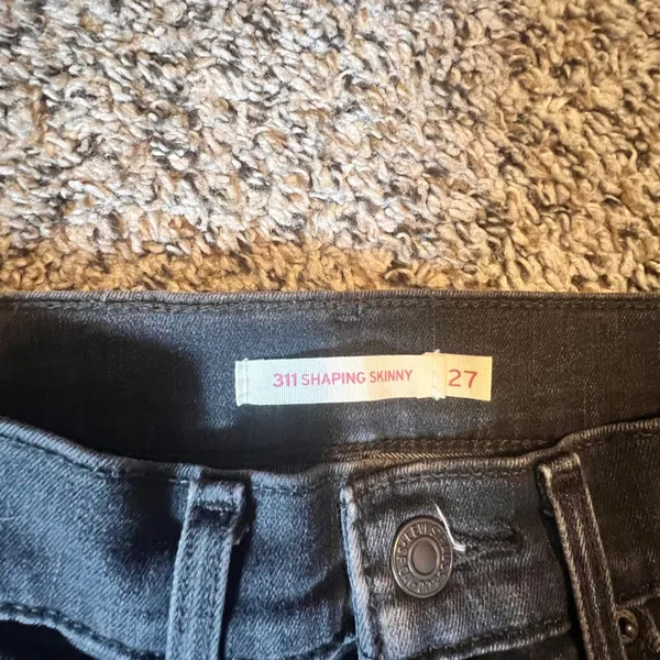 Levis 311 Shaping Skinny Jeans Womens 27 Charcoal Black Mid Rise Stretch‎ Denim - Image 2