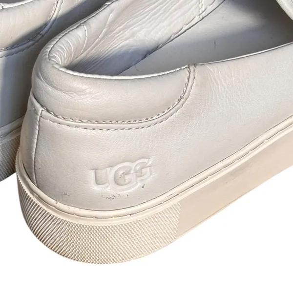 UGG Chayze White Leather Slip On Sneakers Black Strap Size 8‎ Casual Minimalist - Image 7