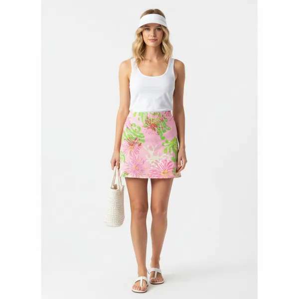 Lilly Pulitzer Pink Print 72846 Underwater Ocean Print Mini Skirt M - Image 6