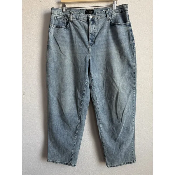 Banana Republic High Rise Straight Ankle Jeans Light Wash‎ Women's Size 33/16 - Image 3