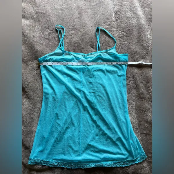 VICTORIA’S SECRET Vintage Electric Blue Sheer Lingerie Sleep Dress Sz M EUC - Image 5