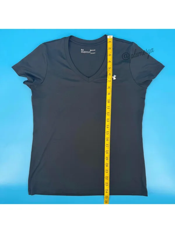Under Armour Heatgear Women’s UA Tech V-Neck Short Sleeve Shirt Black Size - Image 4