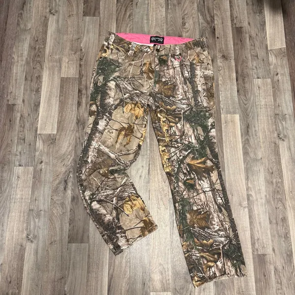 Vintage Realtree Xtra Camo Pink Lined Straight Leg Pants Size 14 - Image 2