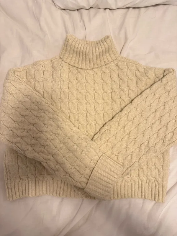 Et Clet Cream Cable Knit Turtleneck Sweater - Image 2