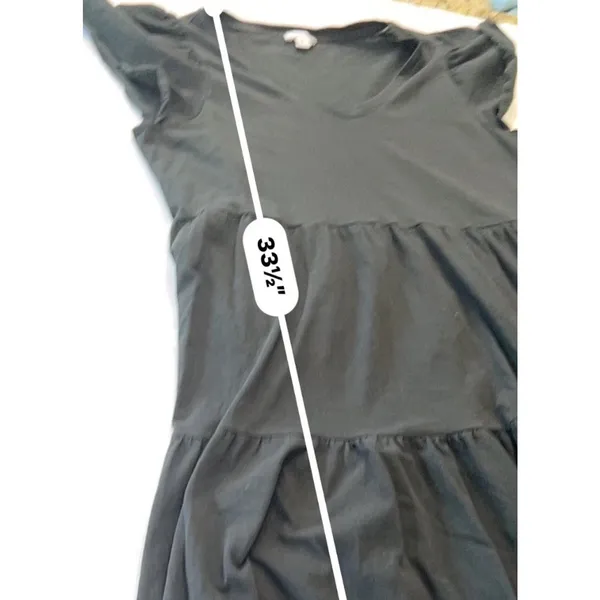 J.Crew Dress Womens Medium M Black Tiered Mini V-Neck Flutter Sleeve Sundress⁠ - Image 11