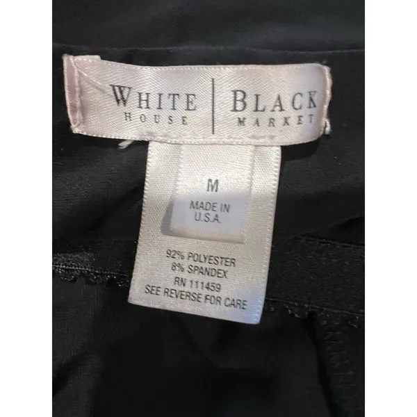 White House Black Market WHBM Black Pant Jumpsuit Strapless Stretch Medium - Image 6