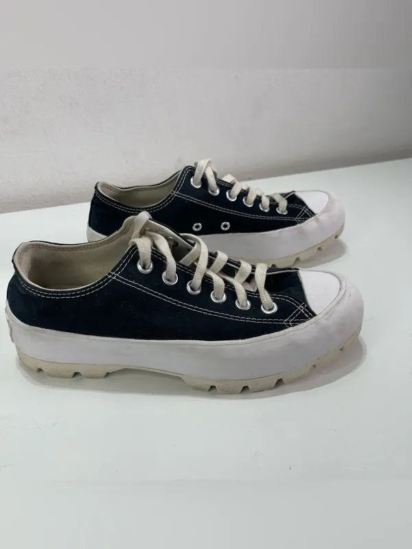 Converse Platform Chuck Taylor All Star Lugged Black White Women 7.5 Academia - Image 3