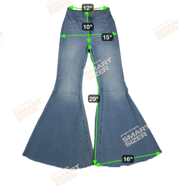 Free People Just Float On Super Flare Mid Rise Jeans Sea Mist Light Wash Size 24 - Image 3