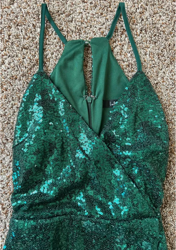 Lulus Green Sequin Dress - Image 4