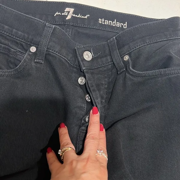 7 for all mankind women’s standard straight leg size 31 black jean - Image 13