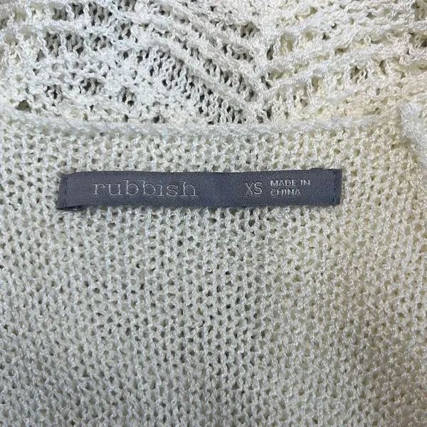 Rubbish EUC Cream Lightweight Knit Racerback Crochet Hem Tank Sz XS‎ - Image 5