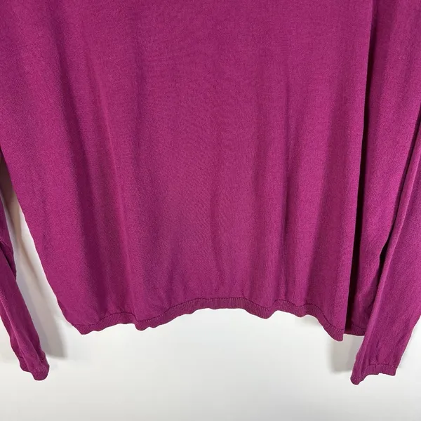Eileen Fisher 100% Organic Linen Women's Purple Long Sleeve Sweater Size‎ Large - Image 3