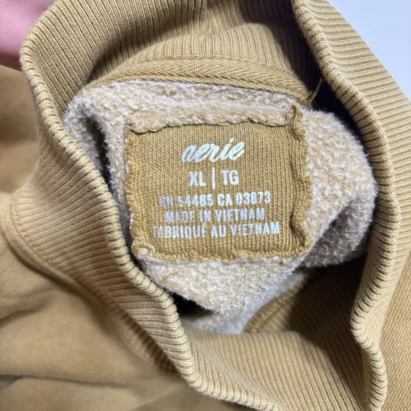 Aerie Sweatshirt Womens XL Mountain Season Mock Neck Oversized Olive Toned Gold - Image 5