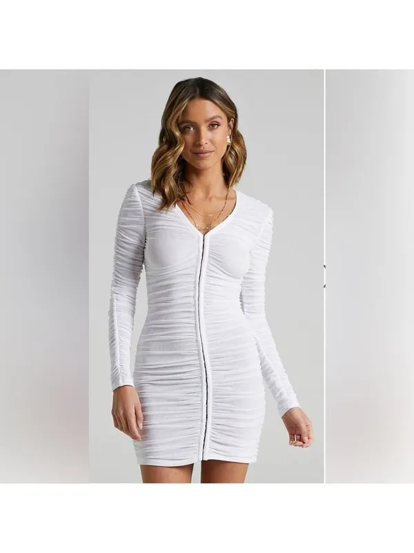 Lioness Garter Mini Dress in White - Image 2