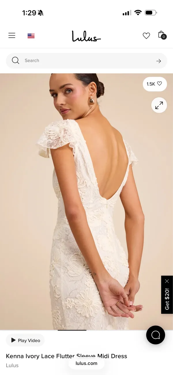 Lulus Flutter sleeve Lace Dress - Image 2