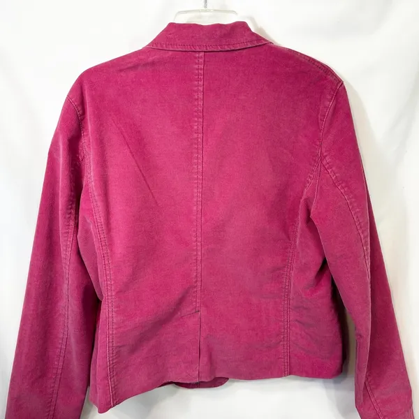 GAP Sz 16 Corduroy Blazer Jacket VTG Y2K Pink Lined Career‎ Office Corpcore 1439 - Image 9