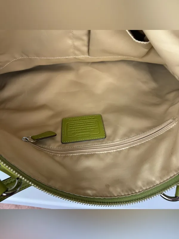 Coach Daisy Emma Green Leather Shoulder Bag Tote - Image 11