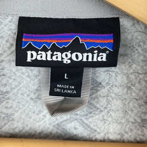 Patagonia Gray Diamond Print Long Sleeve Quarter Zip Sweater L - Image 5