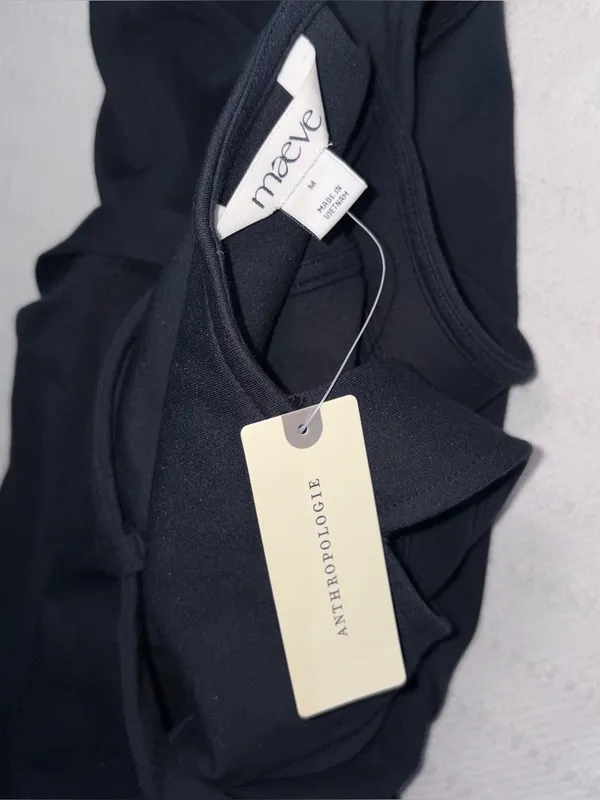 Anthropologie Maeve Womens Belted Peplum Top Size M Black NWT - Image 8