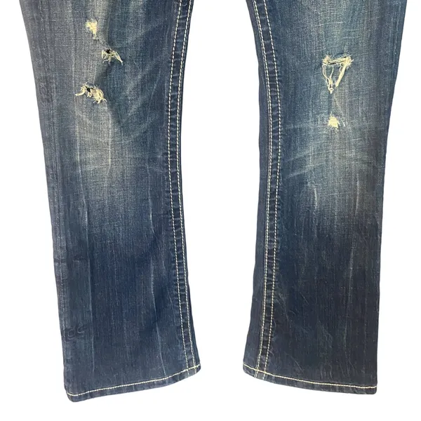 Miss Me Blue Easy Boot Distressed Embellished Classic Denim Jeans Women Sz 29 - Image 7