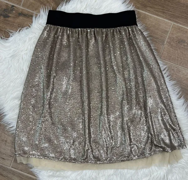 Free People flashing lights metallic sequined skirt - Image 3