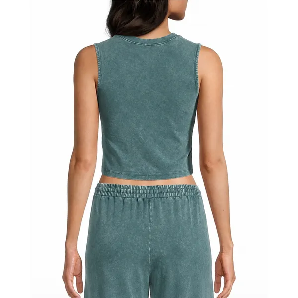 Double Zero Teal Pant Set Drift Away Mineral Wash Wide Leg Medium NWT - Image 3