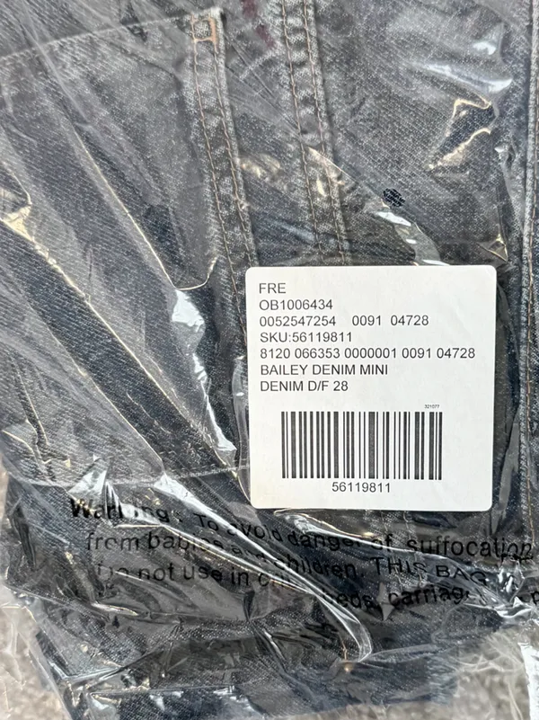 NWT Free People Bailey Raw Hem Fringe Denim Jean Asymmetrical Mini Skirt Size 28 - Image 9