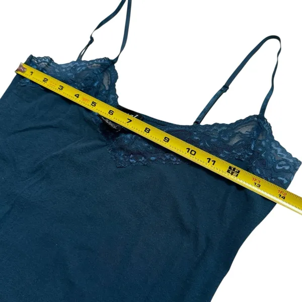 Y2K Wet Seal Lace Trim Tank Camisole Turquoise Feminine Dainty Summer Festival M - Image 9