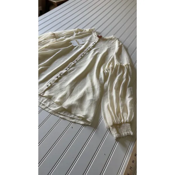 Show Me Your Mumu Outlaw Blouse Ivory Georgie Top Romantic Boho Large - Image 2
