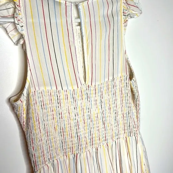 English Factory Smocked Flutter Cap Sleeve Stripes Dress - Image 10