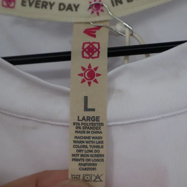 Easton JS WMS Crop Tee White Short Sleeve Boxy Athletic Top Large - Image 3