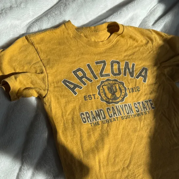 Arizona State Graphic Tee Mustard Yellow Grand Canyon Shirt Size M - Image 3
