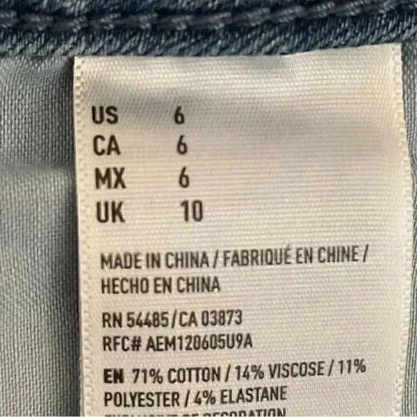 American Eagle 360 Super Stretch Bluet High Rise Short Womens Jeans SZ 6 - Image 3