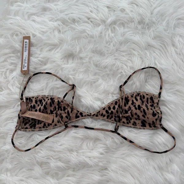 Skims Fits Everybody Micro Skimpy Bralette Sienna Jaguar Print Size Medium - Image 5