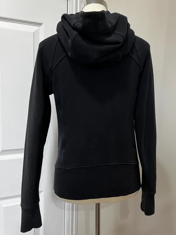 Lululemon Scuba Hoodie Cotton Fleece Black Size 6 Long Sleeve Comfy Long Sleeve - Image 2
