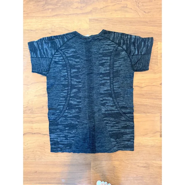 TKEQ The Shop Womens Space Dye Athletic Short Sleeve‎ Top Black Grey L/XL - Image 2