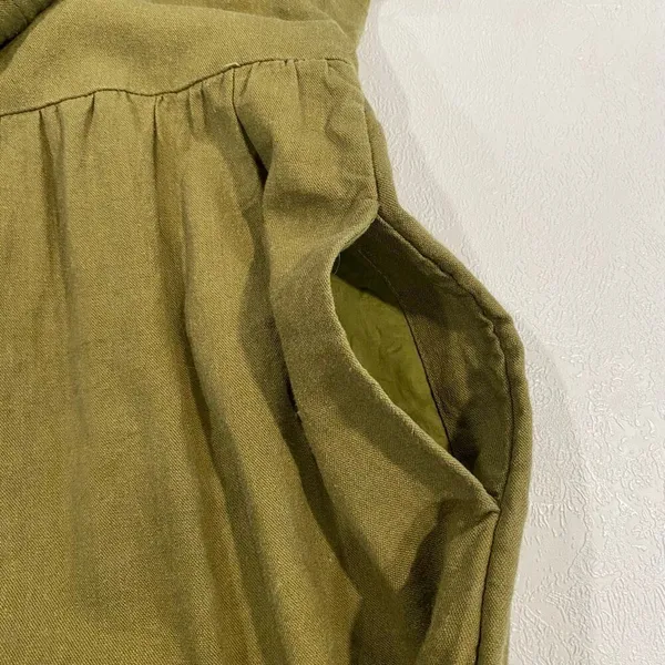 Universal Thread Olive Green V Neck Babydoll Dress Women XS Short Sleeve Pockets - Image 7