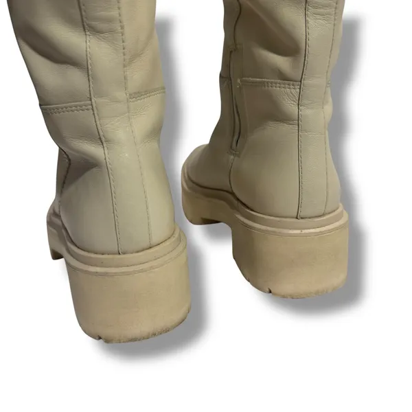 Sam Edelman Larina Cream Leather Tall Boots Platform Lug Sole Womens 6.5 - Image 6