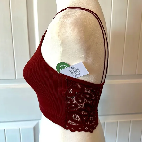 Hollister Lace Red Strappy Bralette - Image 4