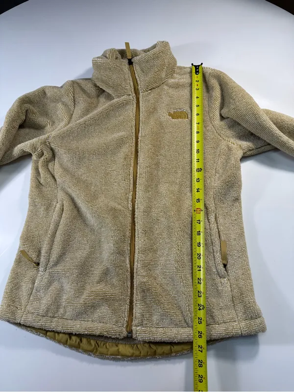 The North Face Women's Gold and Tan Teddy Fleece Jacket - Image 3
