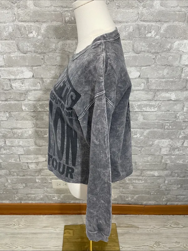 Taylor Swift Gray Acid-Wash Reputation Graphic Sweatshirt - Image 2