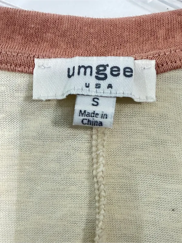 Umgee Cream Leopard Raglan Top with Brown Trim - Image 2