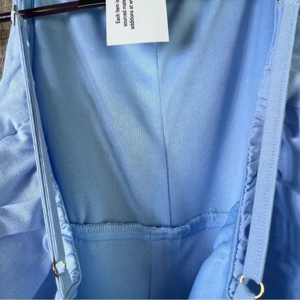 OOTD Rocks XL Light Blue Capri Wide Leg Sleeveless Jumpsuit Adjustable S… - Image 12
