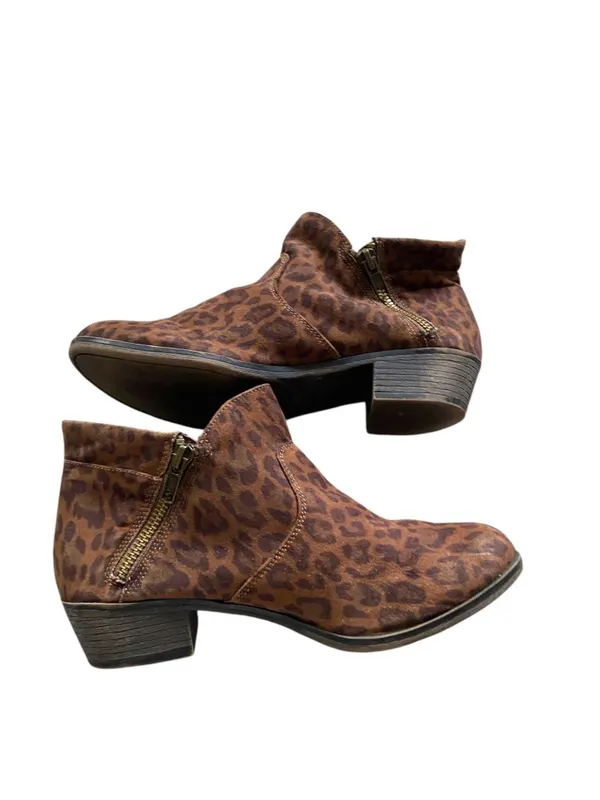 American Rag Abby Double Side Zip Leopard Print Booties Brown Size 5.5 Country - Image 5