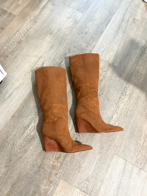 FashioNova NEW EGO women’s tan knee high boots size 7 - Image 3