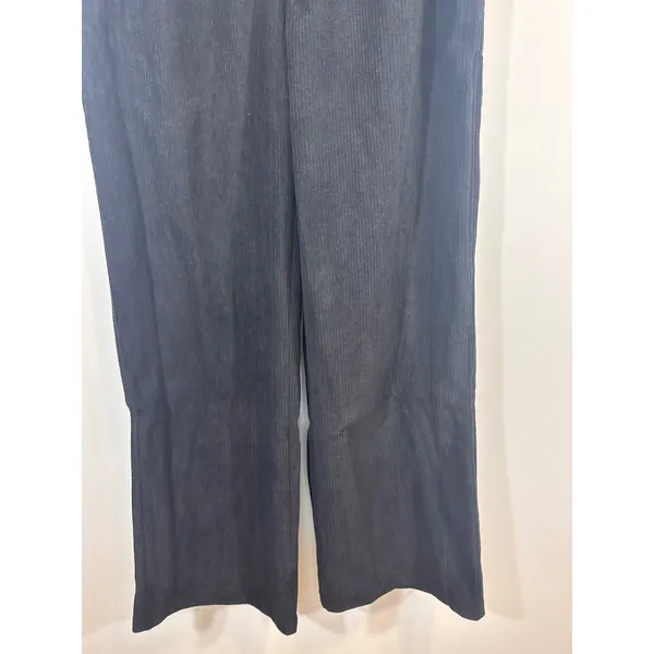 Halara Black Corduroy Elastic Waist Wide Leg Lounge‎ Pants Small NWT - Image 4