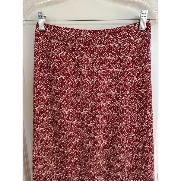 Sky and Sparrow Midi Red White Patterned Button Up Skirt Women's Sz 0 - Image 6