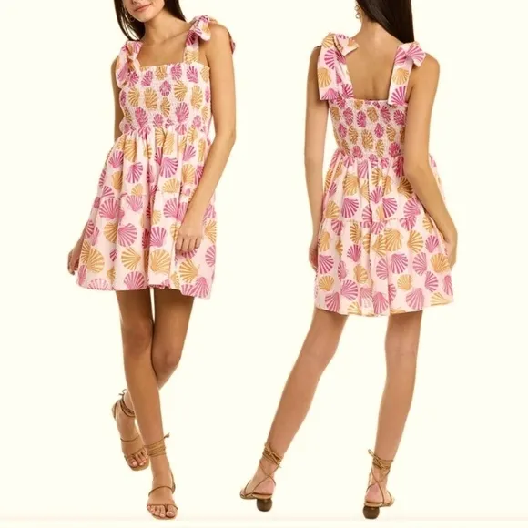 Victoria Dunn x Kathleen Maeve Taylor Linen-Blend Mini Dress (Sz L) Seashell NWT - Image 2